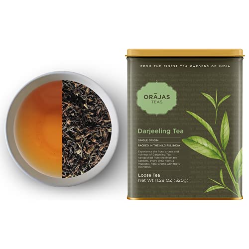 Orajas Darjeeling Loose Leaf Black Himalayan Tea | Loose Darjeeling Tea Leaves - Antioxidant Tea | Single Origin Tea, Packed At Source In India (11.28 Oz) #TOP4