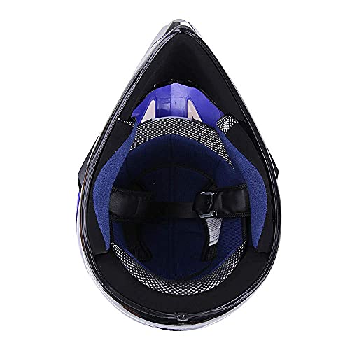 Oumurs Adult Dirt Bike Helmet With Sun Visor Dot/Fmvss-218 Motorcycle Adult Atv Helmet Off-Road Crash Cross Motocross Downhill Dh Moped Mx Bmx Quad For Unisex-Adult Men Women-Blue Flame, S #TOP5