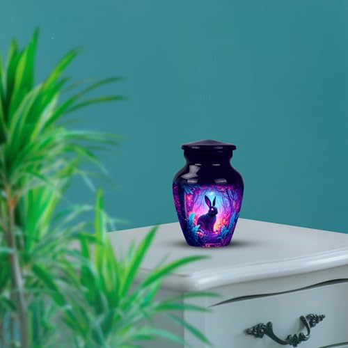 Image of Rabbit Urn - Funeral Urn for Ashes - 3 Inch - Pack of 2 - Cremation Urns - Ash Keepsakes for Human Ashes - Decorative Urns for Adult Male & Female