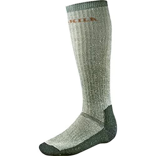 Härkila | Expedition Calcetines Largas | Calcetines de Lana Merino | Suela Amortiguadora | Talón y Puntera Reforzados | Ropa y Equipamiento de Caza Profesional | Calidad Escandinava Duradera | Grey/Green, M Cover