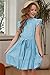blibean Girl Short Sleeve Dress Tween Kid Summer Boho Ruffle Dresses Preteen Tiered Swing Outfit Solid Flowy Formal Party Fancy Clothes Size 10-11 Years X-Large Light Blue