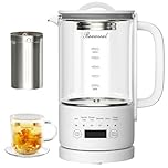 Glass Electric Kettle 0.6L 500W, 40-75°C Adjustable Temp, 24H Timer, BPA-Free & Odorless, Small and Compact for Living Room/Bedroom/RV, Perfect for Tea, Coffee, Supplements, Safe and Smart