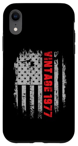 Carcasa para iPhone XR Live Legend 47 years Old Vintage 1977 American Flag Birthday