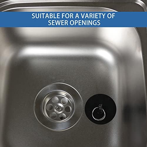 Bath Sink Plug, Rubber Kitchen Sink Plug Replacement Universal Bathroom Sinks Plugs Multifunctional Drain Stopper  4PCS Black Size Ø 42 to 45.5 mm