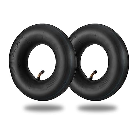 2.80/2.50-4" Inner Tubes, 2 Pack Heavy Duty 2.80 2.50-4/280/250-4 Replacement Tire Inner Tube with Bent Valve for Scooters, Hand Trucks, Wheelbarrows, Utility Cart, Dollys, Lawn Mowers, Trolleys Cover