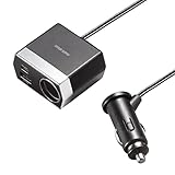 サンワサプライ(Sanwa Supply) ソケット付き車載充電器(USB PD20W Type-C+USB A・1.2m) CAR-CHR82CPD ブラック