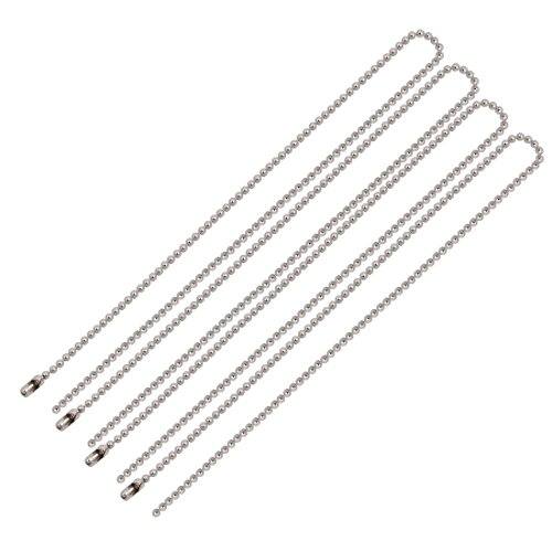 Aexit 4pcs 1.5mm Lighting fixtures and controls Dia Metal Beaded Connector Ball Key Chain 15cm Length Silver Tone