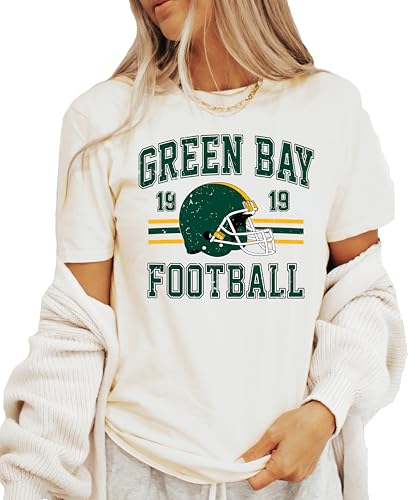 Vintage Green Bay 1919 Football Shirt for Men Women and Kids Distressed Green and Gold Tee2