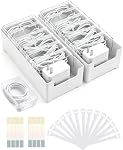 2 PCS Boîte d'organisateur de câble avec 7 Cas de commutation clair, boîte de rangement de cordon avec des attaches de fil et stickers étiquette, Organisateur de cordon de tiroir pour les accessoires de bureau à domicile Organisation de fil (blanc)