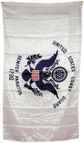 3X5 3Ft X 5Ft Us Coast Guard Logo Double Sided 2Ply Flag Banner Grommets