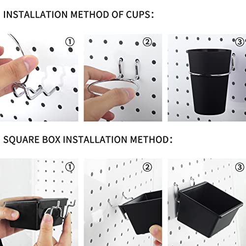 Kuhome HIMP-060622-B09LXXGVXD 6 Sets Pegboard Bins Pegboard Cups thumb #3