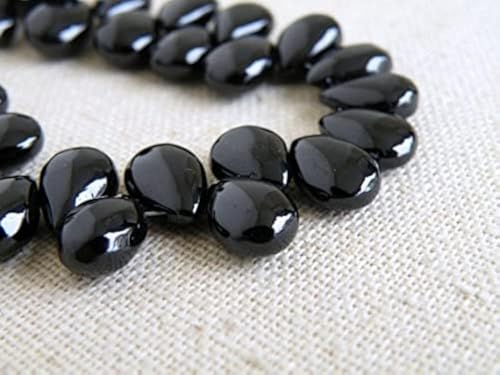 Black Spinel Gemstone perles de nacre noire en forme de poire lisse - 2