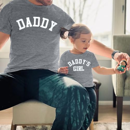 Image of Dad and Son Matching Shirts Daddy and Me Family Matching Outfits Daddy's Girl T-Shirt Father'Day Graphic Tee Tops