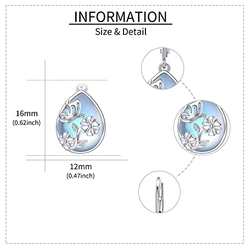 Butterfly Moonstone Earrings 925 Sterling Silver Butterfly Moonstone Leverback Earrings Butterfly Jewelry Gifts For Women Girls #TOP3