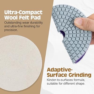 VISCOO 20 Pack 4 Inch Diamond Polishing Pads, Granite Polishing Pads Kit with 5/8''-11 Backer Pad, 50-6000 Grit Wet/Dry Polishing Pads for Marble, Concrete, Quartz, Stone, Tile with Wool Felt Pads