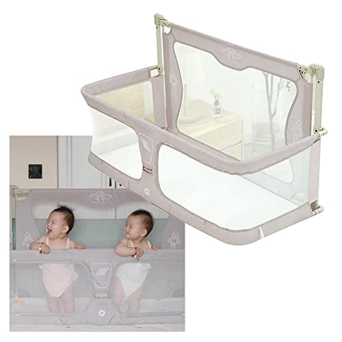 3 En 1 Cuna Bebe,120x50cm,cuna Plegable Bebe,cuna De Viaje,cama Cuna Convertible,minicuna Colecho,cuna Plegable,next To Me,Levantar La Valla Con Una Sola Tecla,Paneles De Malla,plegado Fácil ( Color :