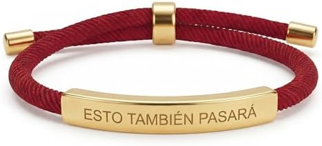 Red Thread Bracelet "This Will Also Pass" – Women's Adjustable Ro...