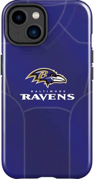 Skinit Impact Phone Case Compatible with iPhone 15 - Officially Licensed NFL Baltimore Ravens Double Vision Design