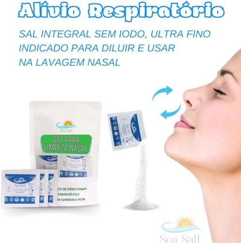Sal Para Limpeza Nasal Natural Com 120 Sachês