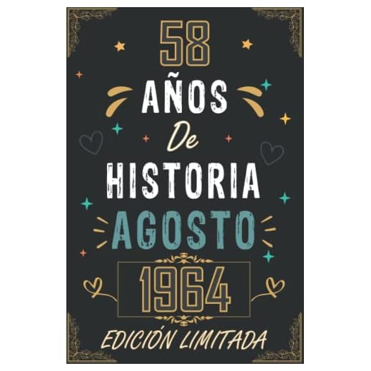 CUADERNO, 58 AÑOS DE HISTORIA AGOSTO 1964 EDICIÓN LIMITADA: Regalo de 58 cumpleaños para mujeres y hombres, ideas de 58 cumpleaños... un cumpleaños... ... regalo de 58 cumpleaños para él/ella.
