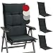 Beautissu Set di 4 Cuscini per Sdraio e Sedia da Giardino Base HL 120x50x6cm Cuscini per Sedia reclinabile ed Esterni, Imbottito, Grigio Grafite
