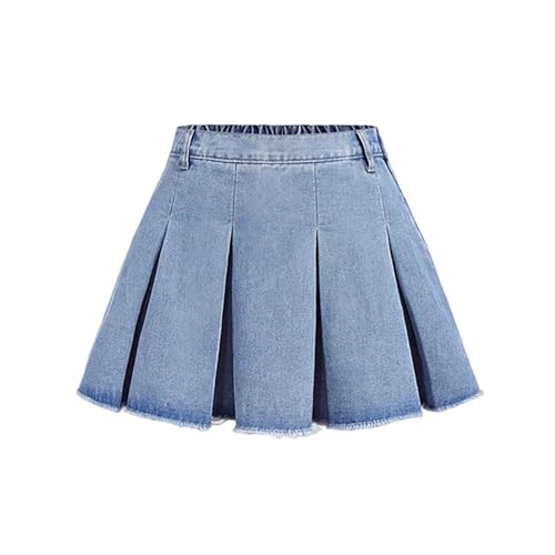 Jupe en jean trapèze ado WWricotta plissée parfaite pour le style collège au quotidien