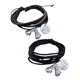 [FRCOLOR] 2個 多編み込みレザー紐ブレスレット ボクシンググローブチャーム付き 男女兼用 パーティー 日常使いに耐久性あるファッション手首
