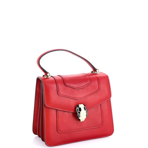 Bvlgari, Pre-Loved Serpenti Forever Top Handle Bag Leather Small, Red - Thumbnail 4