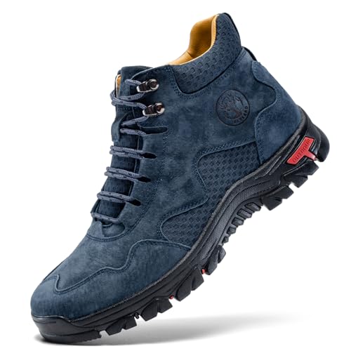 Image of FLYLAND Men's Chukka Boots Casual Leather Shoes Ankle Shoes Non Slip Breathable Comfortable Mid Top for Outdoor Driving Walking