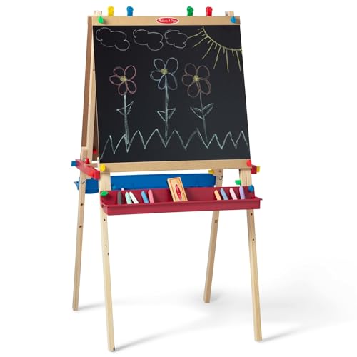 Miniatura 4 de MELISSA & DOUG Caballete Infantl para Pintar de Madera 3 en 1: Pizarra Blanca, de Tiza y Soporte para Rollo de Papel, Ajustable - 6073589 - Manualidades Niños - Regalo Niño 3 años + - Certificados FSC