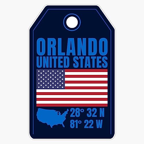 Magnet Orlando Coordinates Boarding Pass - America Magnet Vinyl Decal Sticker 5