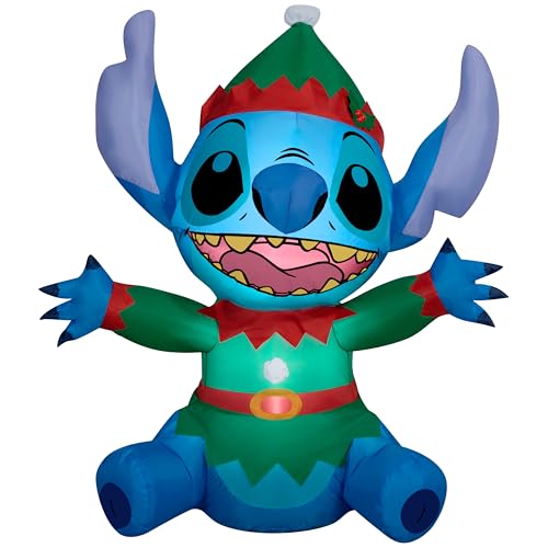 Gemmy Airblown Disney Stitch As Elf Christmas Inflatable, 4.5-Ft, LED