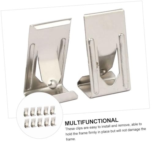 Image of Hemobllo Picture Frame Hardware Accessories 60Pcs Metal Spring Turn Clamps 1.06 Inch Picture Frame Hanging Hooks for Wooden Frames and Canvas DIY Framing