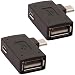 AuviPal 2-in-1 Powered Micro USB OTG Adapter 90 Degree Left Angled with Micro USB Power Charging Port for PlayStaion Classic, Raspberry Pi Zero, Chromecast, Android Smart Phone or Tablet - 2 Pack