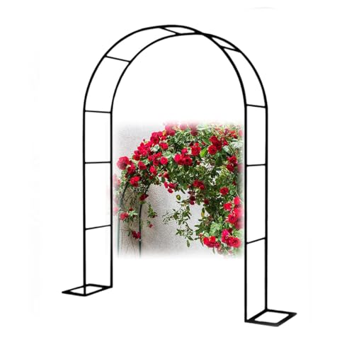 HFVUYAR Arco de jardín con Estructura de Acero, Resistente, para Rosas trepadoras, de 120 a 350 cm de Ancho, Ideal para Bodas, Color Negro, Blanco y Verde (Color: Negro, tamaño: 350 x 220 x 25 cm)