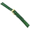 Milano 14mm DB Baby Crocodile Grain Green Padded Stitched Watch Band Strap