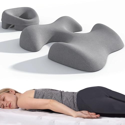 Kingbar Almohada de Masaje Boca Abajo, Almohada para Dormir con Soporte para el Pecho y la Cara, Viene con una Funda extraíble y Lavable para SPA, Dormir, Gray