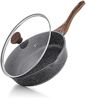 SENSARTE Nonstick Deep Frying Pan, 28cm Saute Pan Skillet with Lid, Stay-Cool Handle, Chef Pan Healthy Stone Cookware Cooking Pan, Induction Compatible, PFOA Free