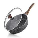 SENSARTE Nonstick Skillet, Deep Frying Pan 26 cm/4 Litre Saute Pan with Lid, Stay-Cool Handle, Healthy Stone Cookware Cooking Pan, Induction Compatible