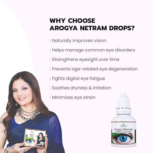 Image of Arogya Netram Ayurvedic Eye Drops 10ml Each | Herbal Eye Care for Dry & Tired Eyes | With Turmeric, Mulethi, Punarnava & Rose - (Pack of 3)