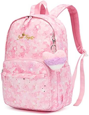 Caran·Y Girls School Backpack, Galaxy School Bag Large Capacity Waterproof Casual Daypack, Lightweight Kids Backpack for Girls Outdoor Travel