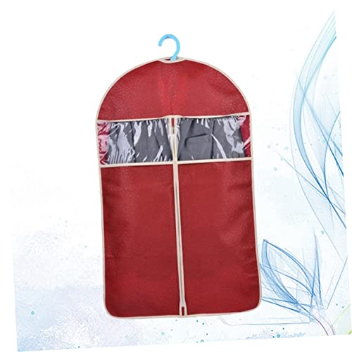 Happyyami High-End Dark Red Garment Cover Embossing Medium Size Clothes Storage Bag Protector for Suits and Jackets Easy to Hang for Closet Organization4