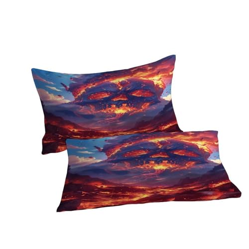 Housse de couette crâne gothique 3 pièces imprimé lave - 7
