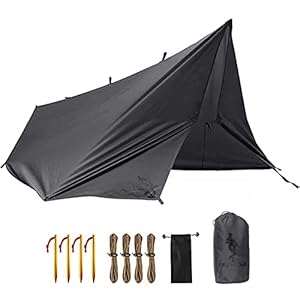 FREE SOLDIER Waterproof Portable Tarp Multifunctional Outdoor Camping Traveling Awning Backpacking Tarp Shelter Rain Tarp (Gray Upgrade)