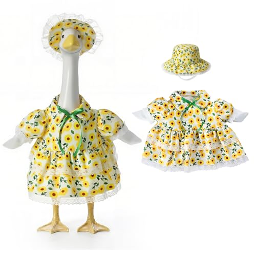 Kaokane Fall Darling Sunflower Dress & Bonnet Set for 23" Porch Goose