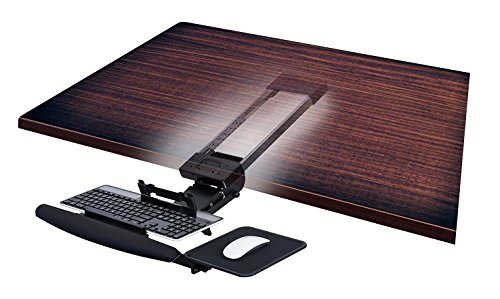 Mount-It! MI-7134 Underdesk Keyboard Drawer with Adjustable Platform, Ergonomic Gel Wrist Pad, Mouse Pad Included, Black