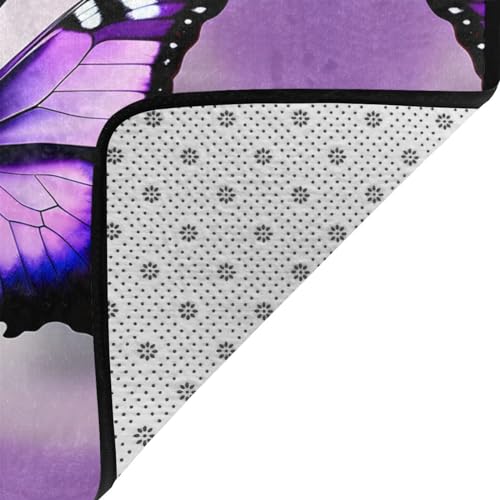 Tapis violet papillon super doux anti-froid pour chambre - 5