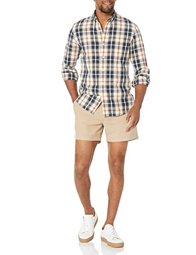 Image of Amazon Essentials Men's Slim-Fit 5 inch Flat-Front Comfort Stretch Khaki Chino Shorts with Elastic Waistband