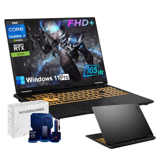 Image of ASUS TUF F16 Gaming Laptop Computer - NVIDIA RTX 5060 8GB GDDR7, 16 inch FHD+ 165Hz, Intel 16-Core i7 14650HX, RGB Backlit KB, Wi-Fi 6E, DLSS 4, Windows 11 Pro, w /Accessories (32GB DDR5 RAM, 1TB SSD)