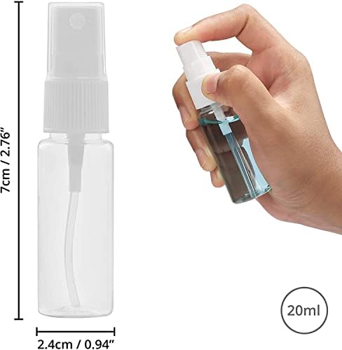 Symbah Mini Spray Bottles 20 ML ( 6 PCS ) Refillable Empty Plastic Bottles with Lids Fine Mist Travel atomiser Bottle Perfect for Cosmetic, Hand Sanitizer, Cleaning Liquid, Essential Oil